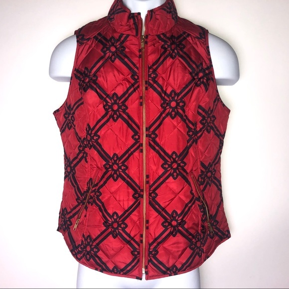 crown & ivy Jackets & Blazers - Crown‎ & Ivy Puffer Vest Red Black Small